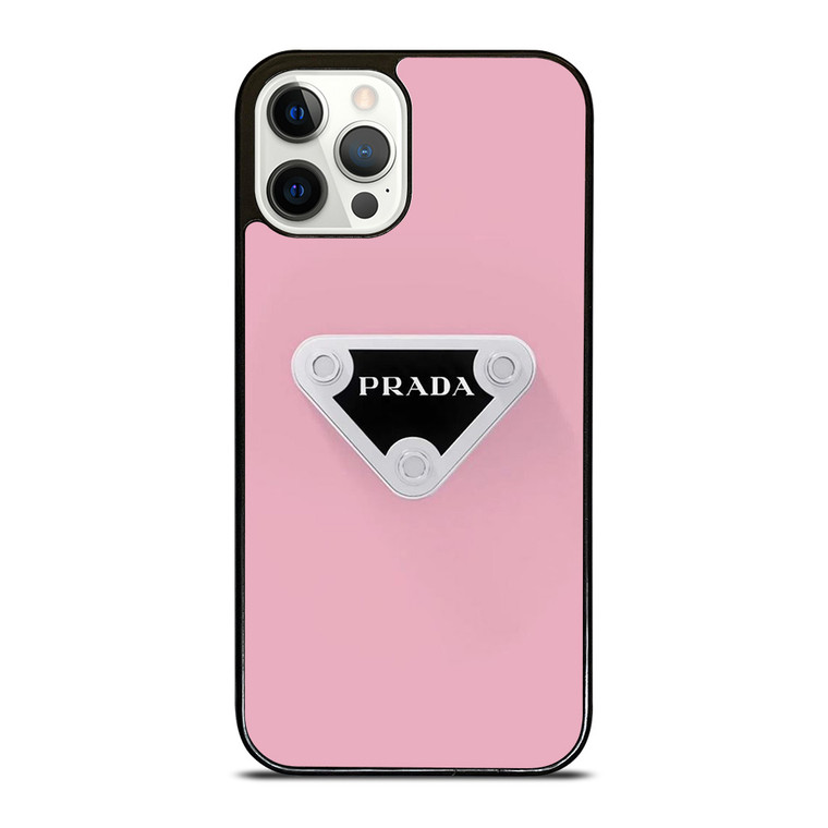 PINK PRADA LOGOEMBLEM iPhone 12 Pro Case Cover