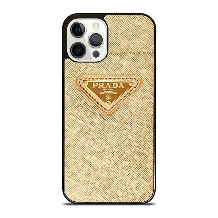 PRADA LOGO GOLD iPhone 12 Pro Case Cover