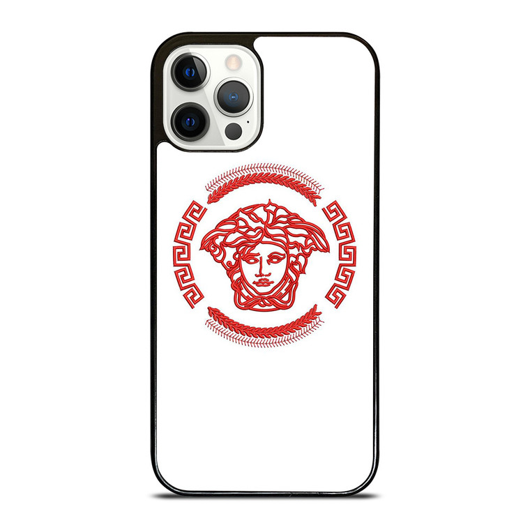 VERSACE LOGO RED EMBROIDERY ICON iPhone 12 Pro Case Cover