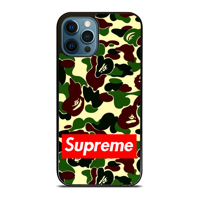 CAMO BAPE SUPREME iPhone 12 Pro Max Case Cover
