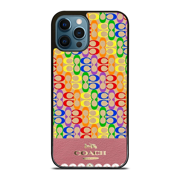 COACH NEW YORK ICON PINK LOGO iPhone 12 Pro Max Case Cover