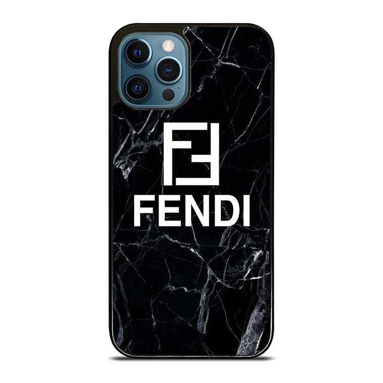 FENDI LOGO BLACK MARBLE iPhone 12 Pro Max Case Cover