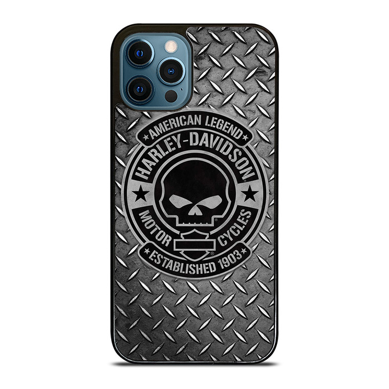 HARLEY DAVIDSON MOTORCYCLES COMPANY SKULL LOGO 1903 iPhone 12 Pro Max Case Cover
