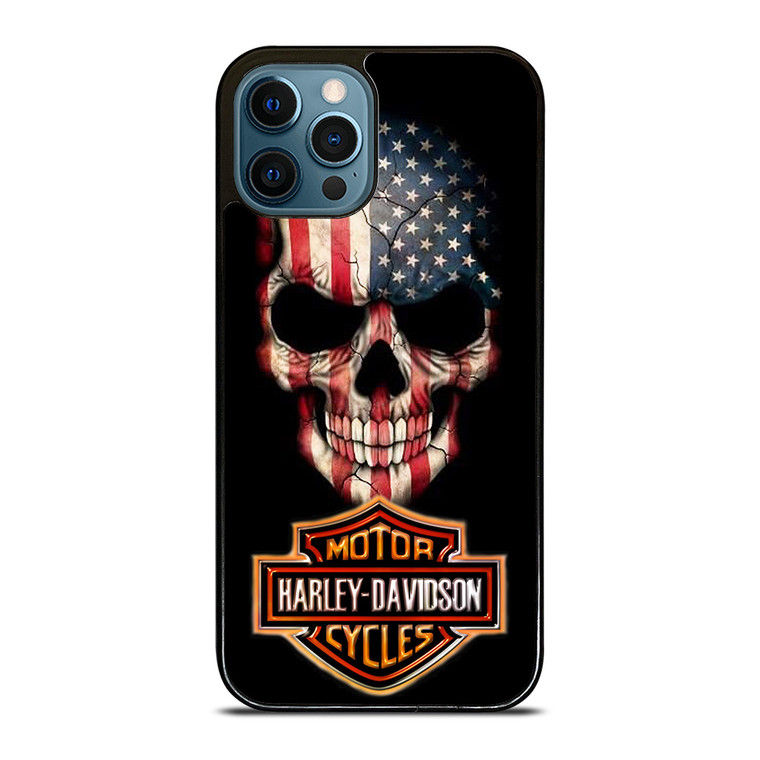 HARLEY DAVIDSON SKULL FLAG iPhone 12 Pro Max Case Cover