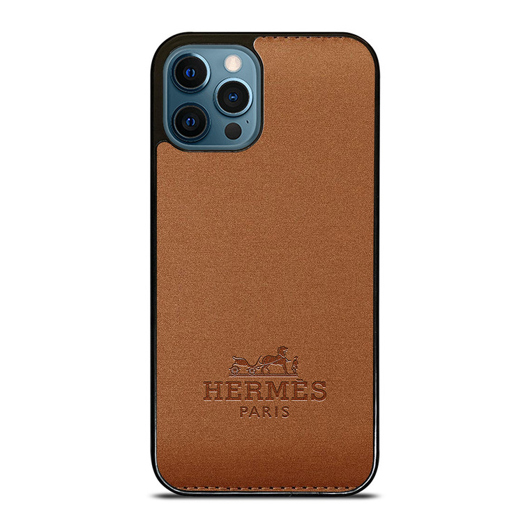 HERMES PARIS FASHION LOGO EMBLEM BROWN iPhone 12 Pro Max Case Cover