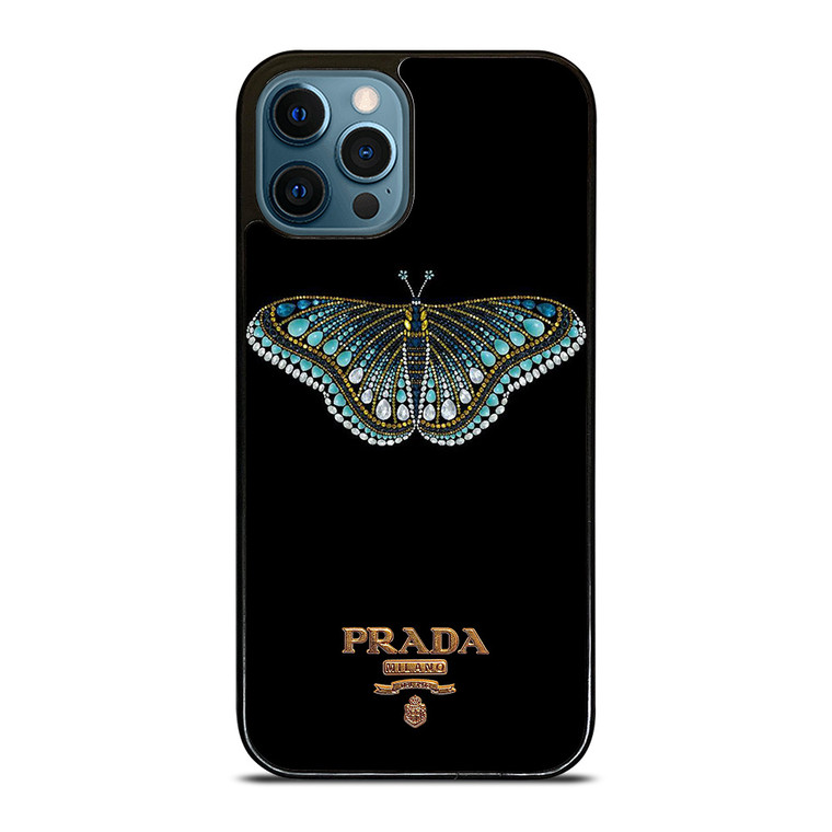 PRADA LOGO DIAMOND BUTTERFLY iPhone 12 Pro Max Case Cover