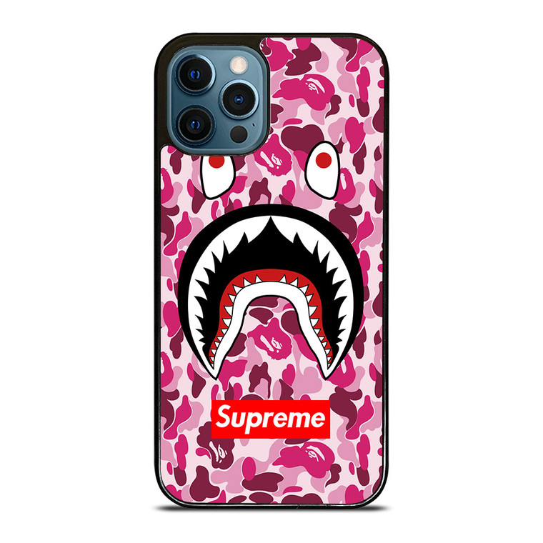 SUPREME BAPE CAMO SHARK iPhone 12 Pro Max Case Cover