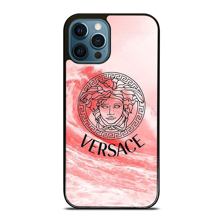 VERSACE LOGO PINK WAVES iPhone 12 Pro Max Case Cover