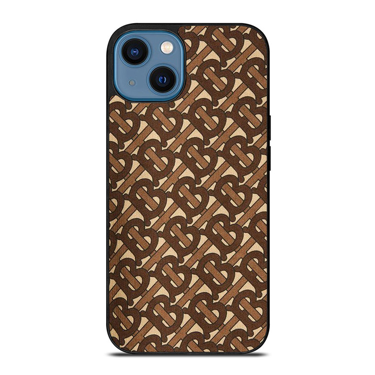 BROWN BURBERRY LOGO PATTERN EMBLEM iPhone 14 Case Cover