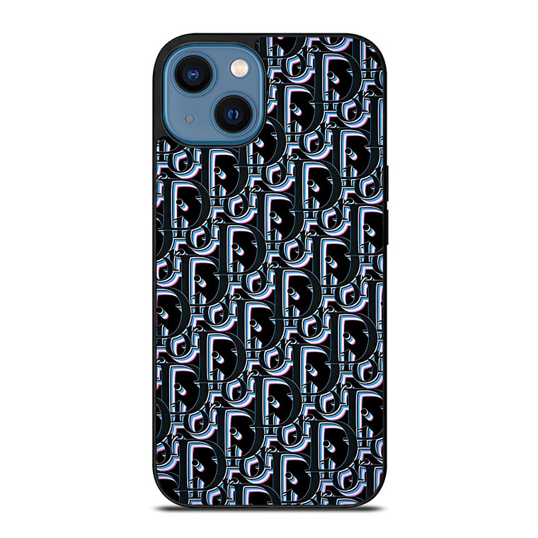 CHRISTIAN DIOR PARIS BLACK MONOGRAM iPhone 14 Case Cover