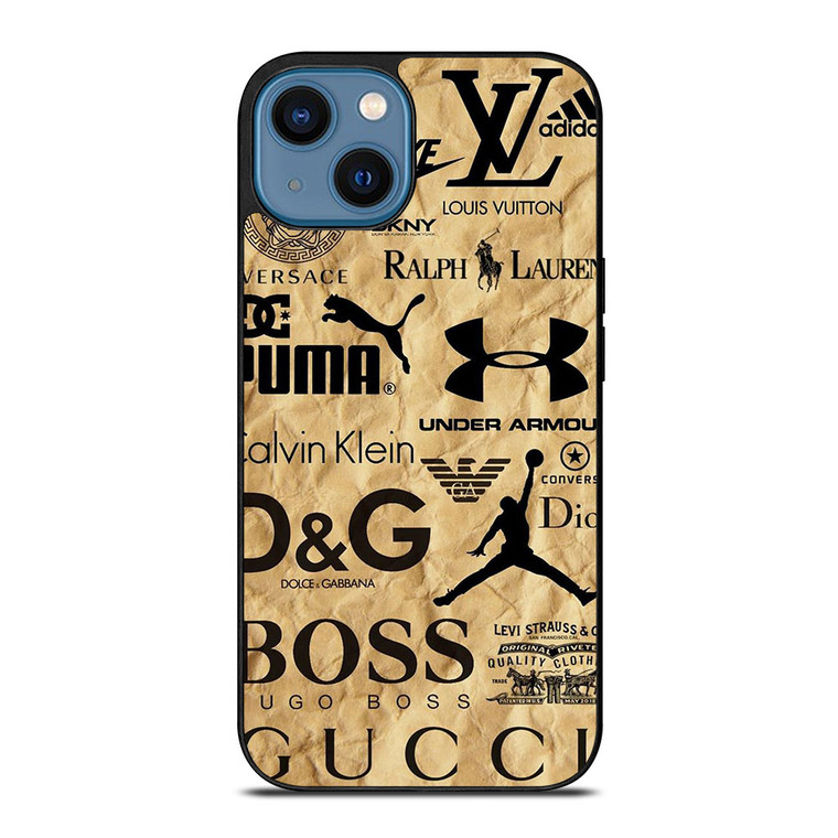 GUCCI NIKE VERSACE LOUIS VUITTON LV DIOR GOLDEN LOGO iPhone 14 Case Cover