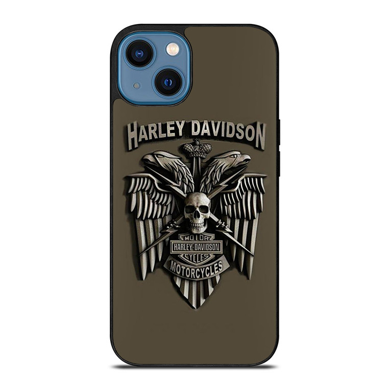 HARLEY DAVIDSON MOTORCYCLES LOGO METAL iPhone 14 Case Cover