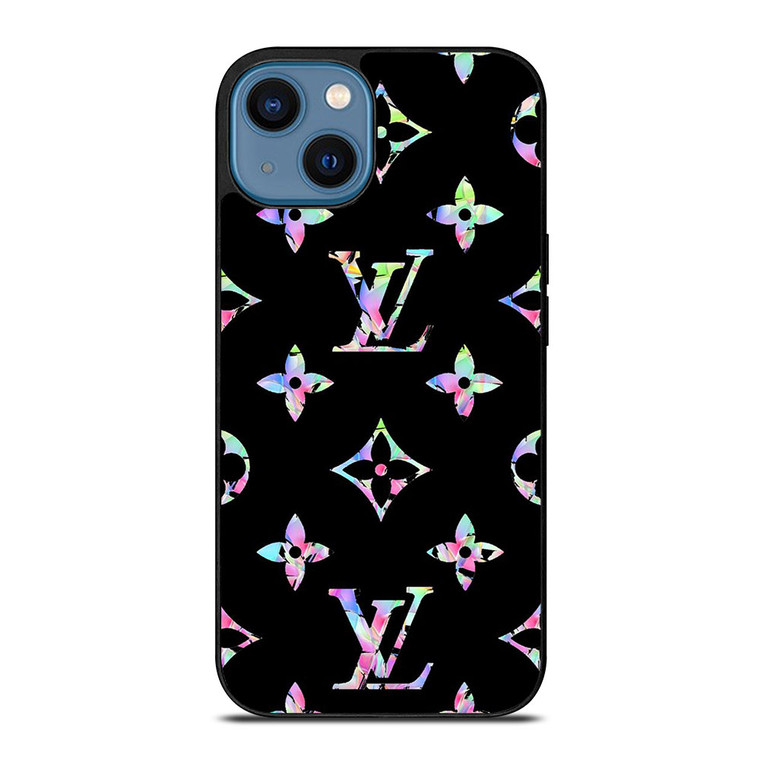 LOUIS VUITTON LOGO LV BLACK RAINBOW iPhone 14 Case Cover