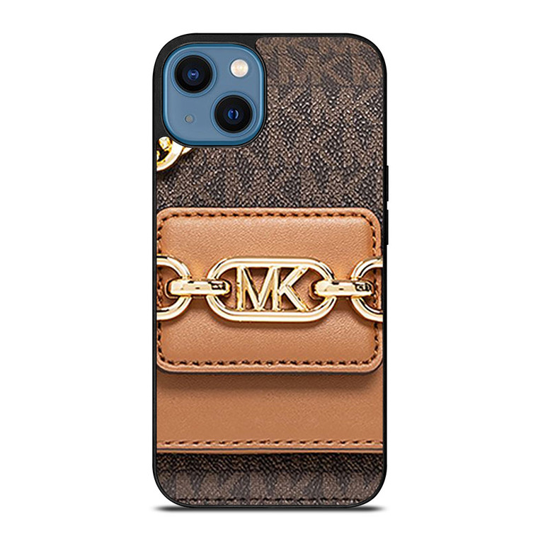 MICHAEL KORS MK LOGO BROWN SHOULDER BAG iPhone 14 Case Cover