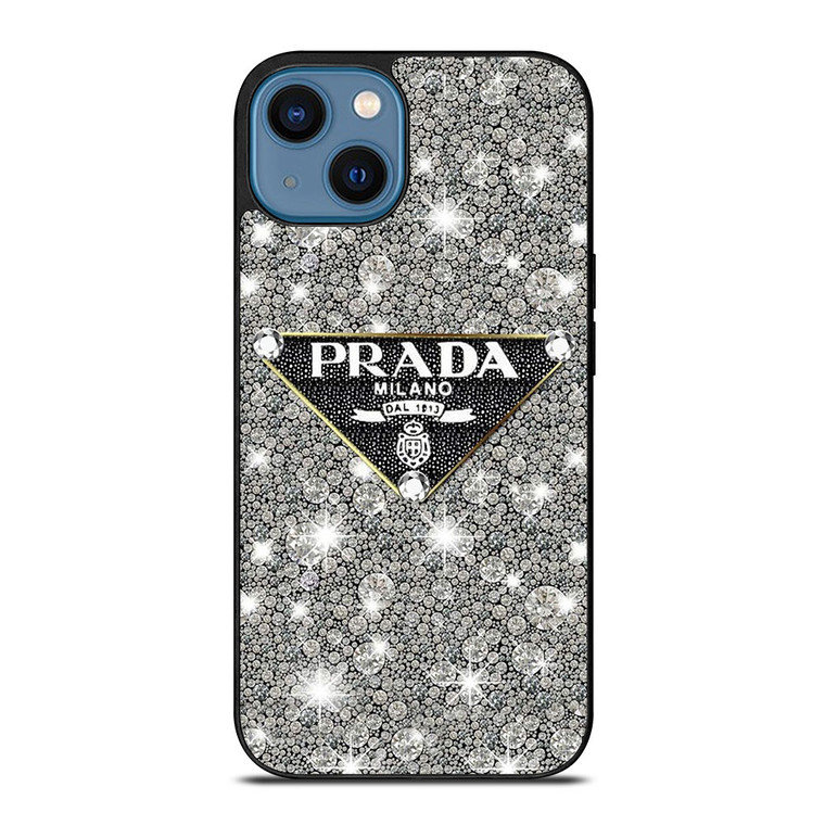 PRADA MILANO LOGO ON DIAMOND iPhone 14 Case Cover