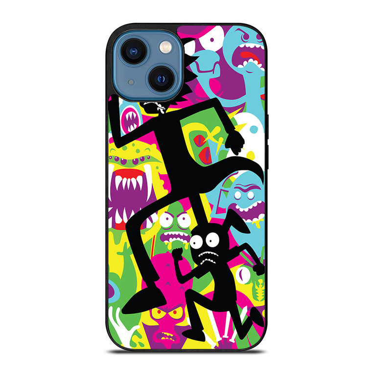 RICK AND MORTY COLORFUL ART iPhone 14 Case Cover