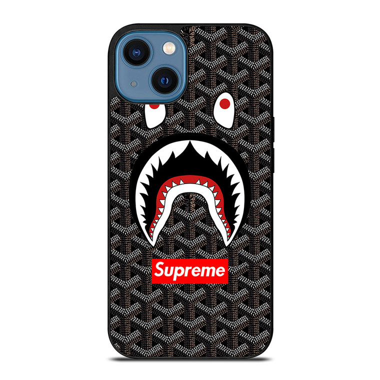 SUPREME BAPE SHARK GOYART iPhone 14 Case Cover