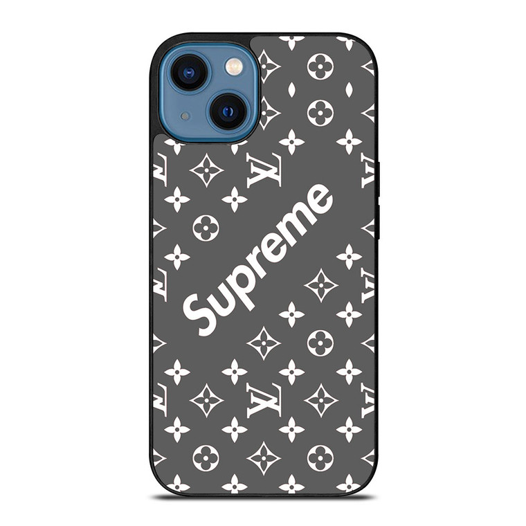 SUPREME GREY PATTREN iPhone 14 Case Cover