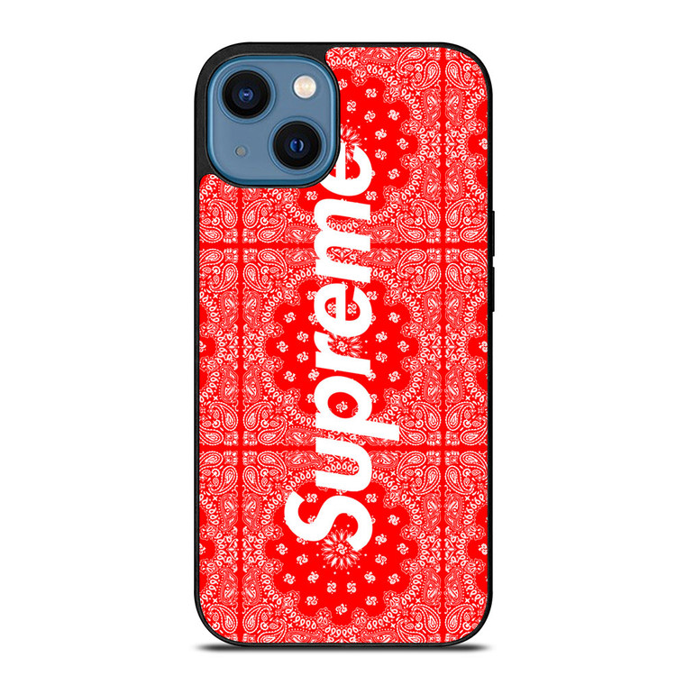 SUPREME RED BANDANA iPhone 14 Case Cover