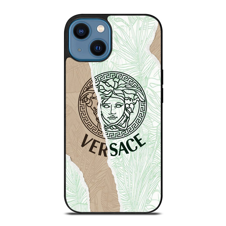 VERSACE LOGO PALM LEAVES iPhone 14 Case Cover VERSACE LOGO PALM LEAVES iPhone 14 Case Cover