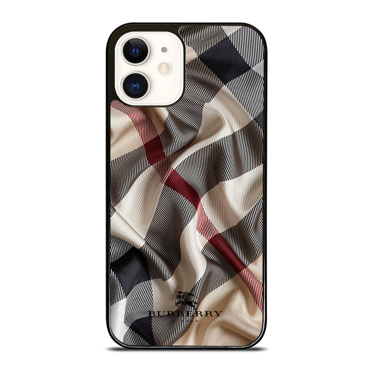 BURBERRY PATTERN SCARF FABRIC iPhone 12 Case Cover