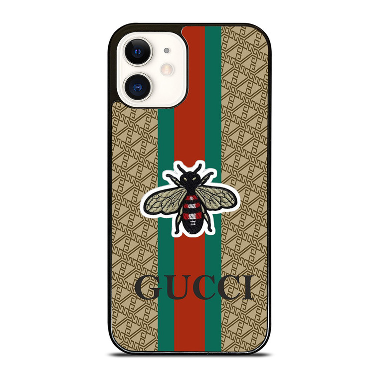 GUCCI LOGO PATTERN BEE iPhone 12 Case Cover