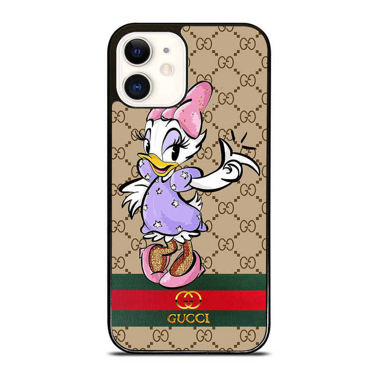 GUCCI LOGO PATTERN DAISY DUCK DISNEY iPhone 12 Case Cover