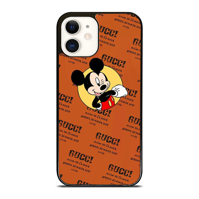 GUCCI LOGO PATTERN MICKEY MOUSE DISNEY SPRING SUMMER iPhone 12 Case Cover