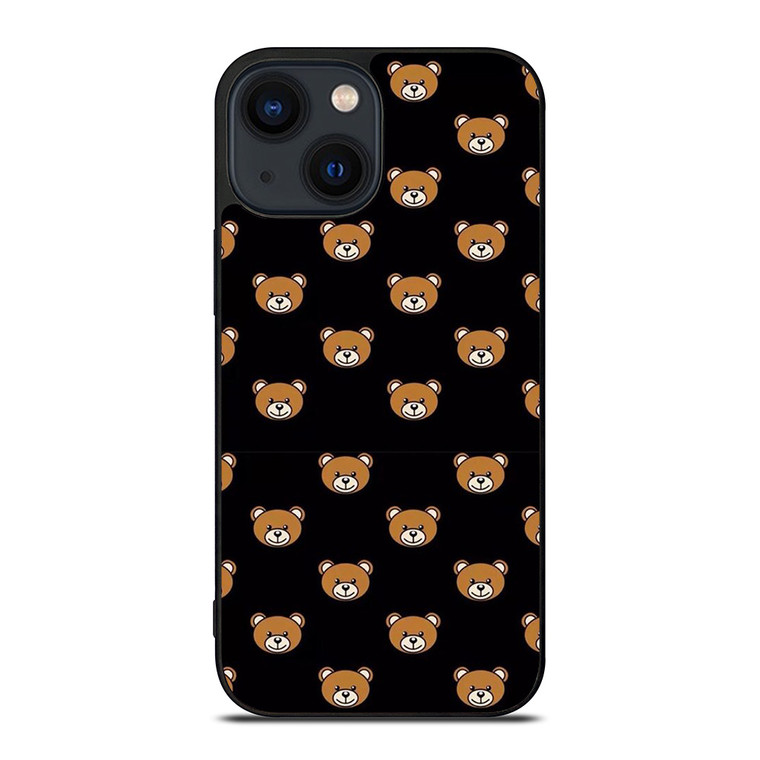 MOSCHINO TOY BEAR PATTERN  iPhone 14 Plus Case Cover MOSCHINO TOY BEAR PATTERN  iPhone 14 Plus Case Cover