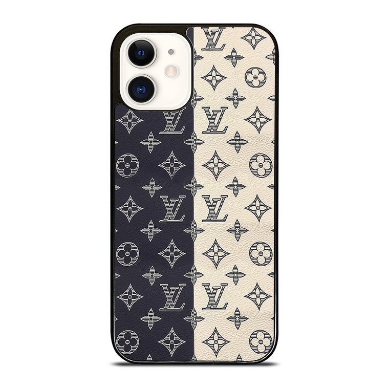 LOUIS VUITTON PATTERN BLACK AND WHITE iPhone 12 Case Cover