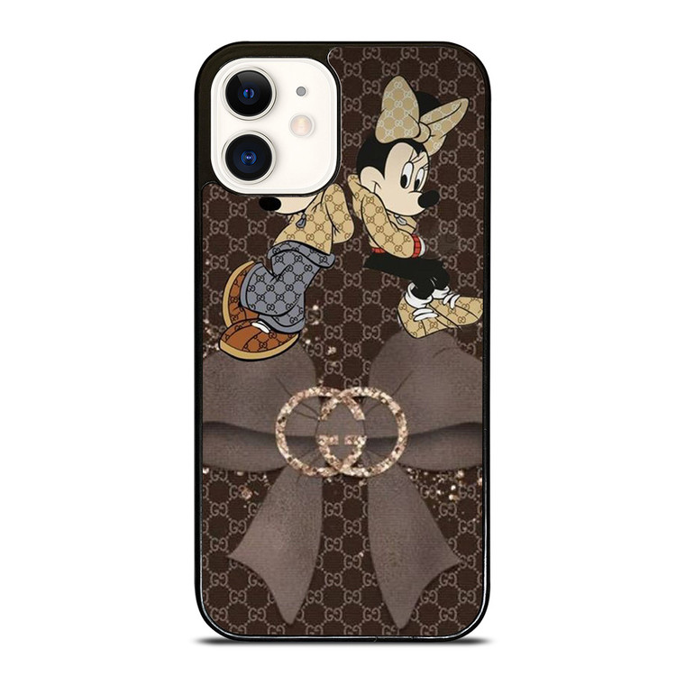 MICKEY MINNIE MOUSE DISNEY MOUSE GUCCI LOGO RIBBON iPhone 12 Case Cover