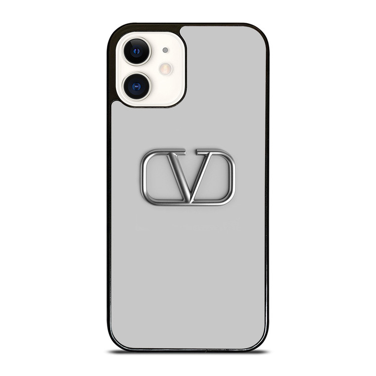 VALENTINO SILVER EMBLEM iPhone 12 Case Cover