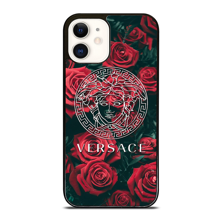 VERSACE RED ROSE iPhone 12 Case Cover