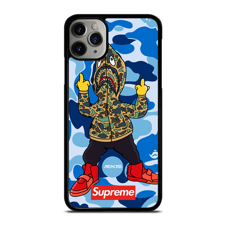 BATHING APE SUPREME SHARK CAMO iPhone 11 Pro Max Case Cover