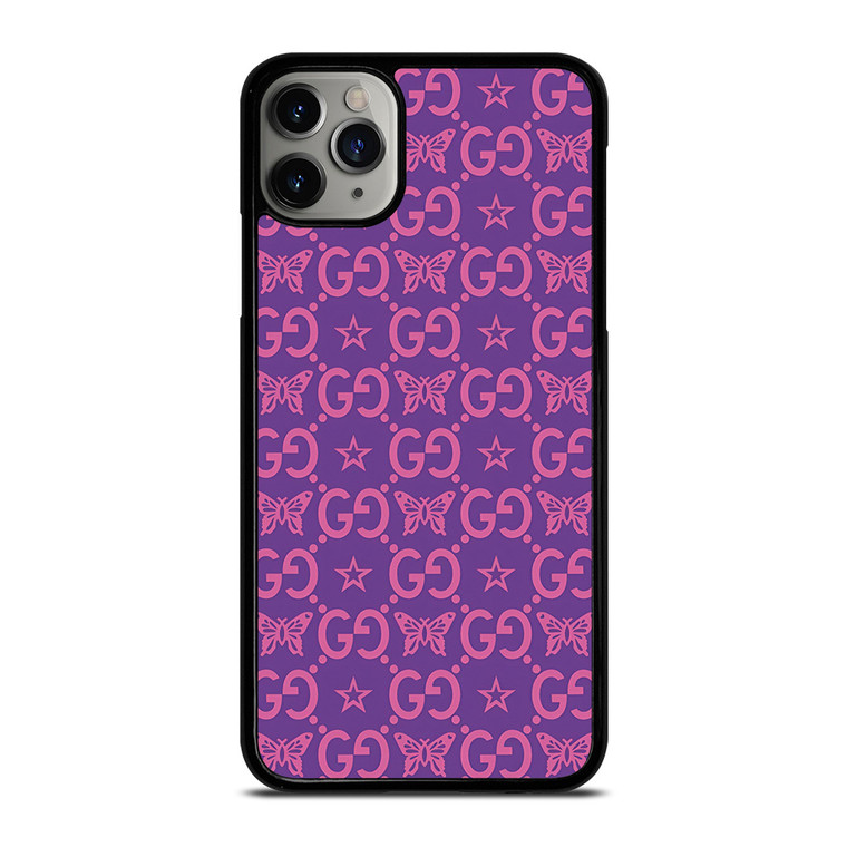 GUCCI LOGO STAR BUTTERFLIES PATTERN iPhone 11 Pro Max Case Cover
