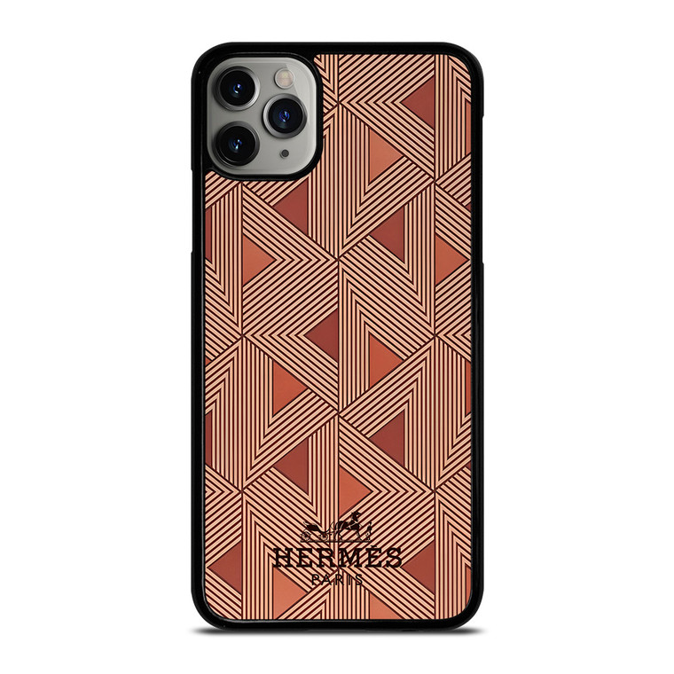 HERMES PARIS PATTERN BROWN iPhone 11 Pro Max Case Cover