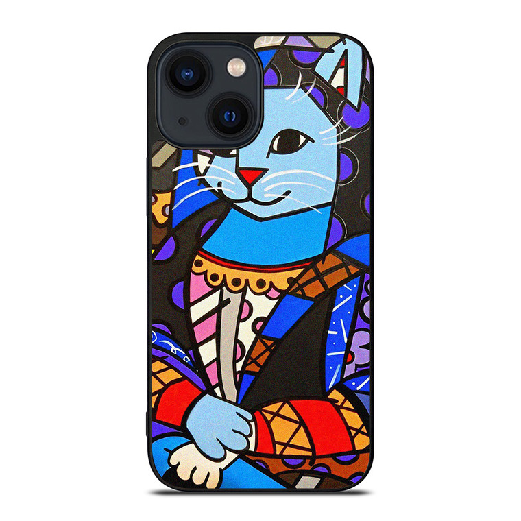 ROMERO BRITTO CAT MONALISA  iPhone 14 Plus Case Cover