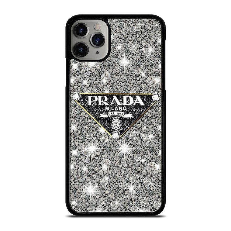 PRADA MILANO LOGO ON DIAMOND iPhone 11 Pro Max Case Cover