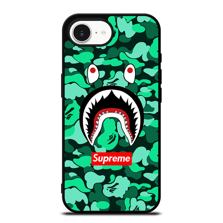 CAMO BATHING APE SUPREME GREEN iPhone 16e Case Cover
