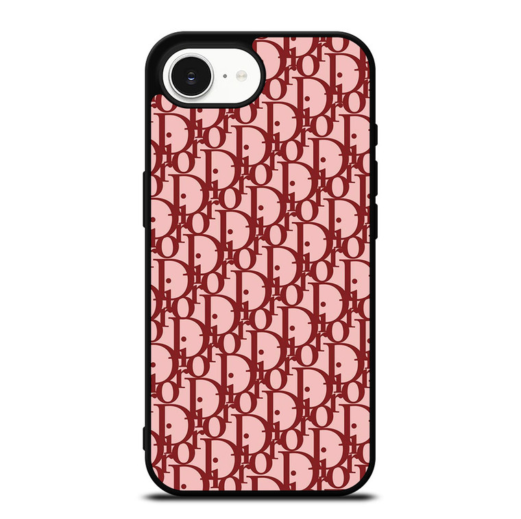 CHRISTIAN DIOR RED CHRISTIAN DIOR PARIS MONOGRAM iPhone 16e Case Cover