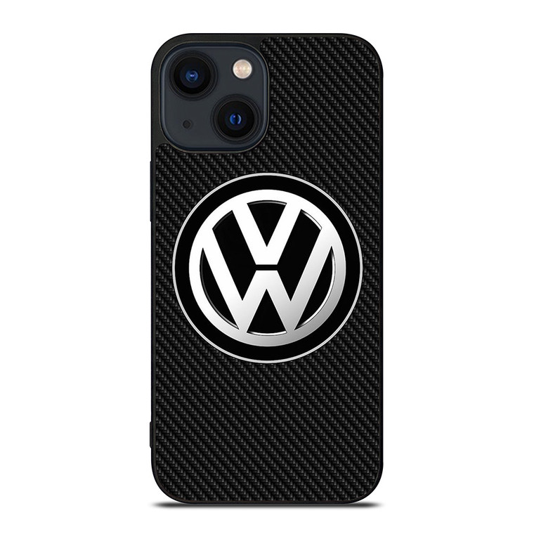 VW VOLKSWAGEN BLACK CARBON  iPhone 14 Plus Case Cover