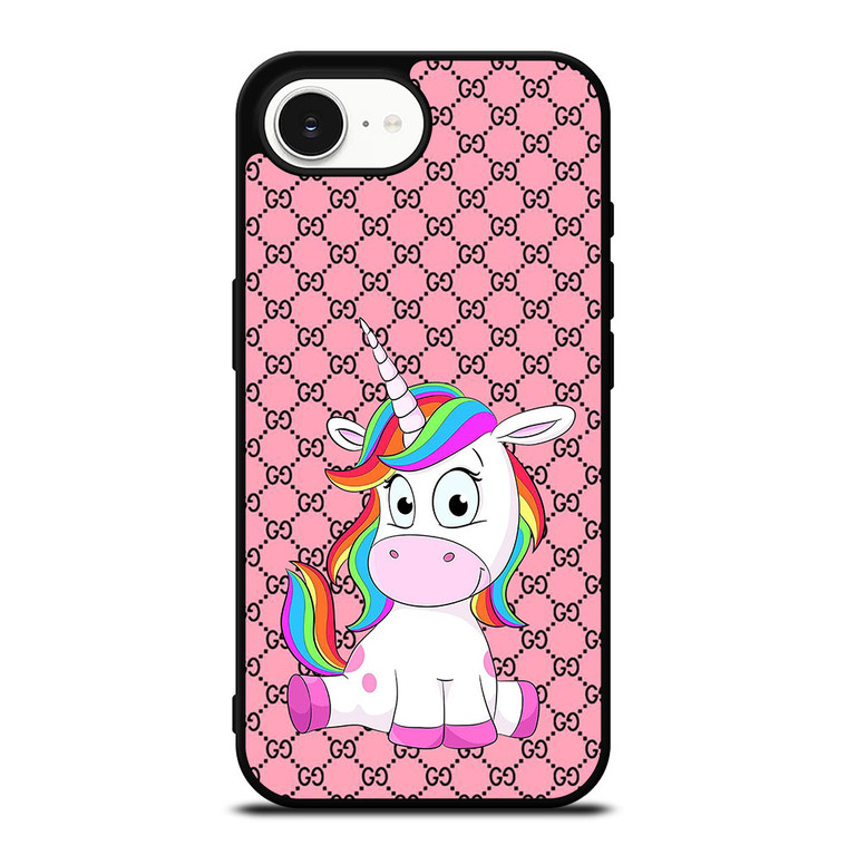 GUCCI LOGO PATTERN CUTE UNICORN iPhone 16e Case Cover