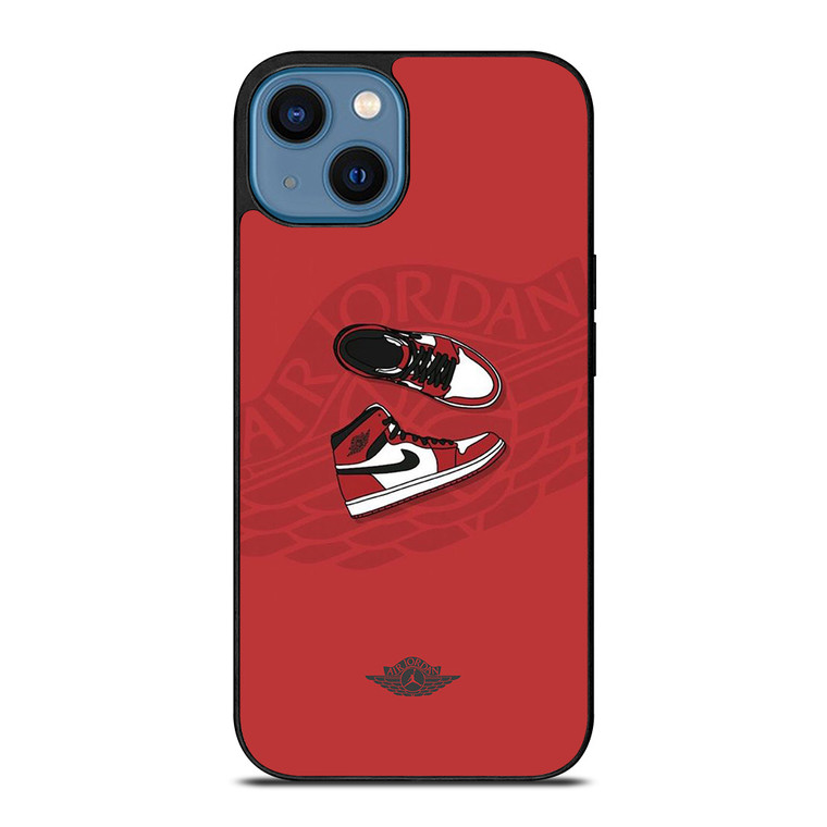 AIR JORDAN 1 SNEAKERS RED  iPhone 14 Case Cover AIR JORDAN 1 SNEAKERS RED  iPhone 14 Case Cover