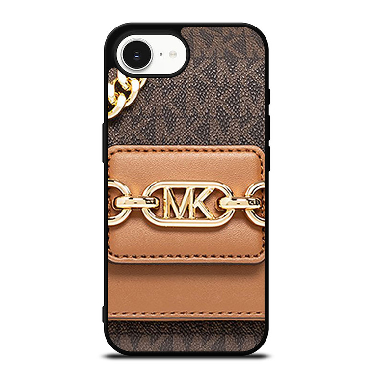 MICHAEL KORS MK LOGO BROWN SHOULDER BAG iPhone 16e Case Cover