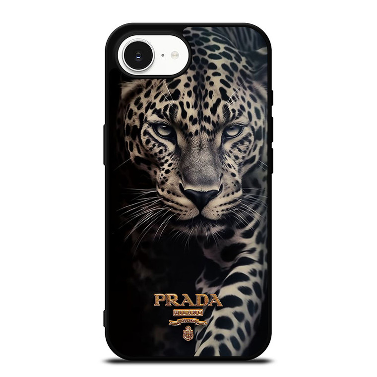 PRADA MILANO LOGO LEOPARD iPhone 16e Case Cover