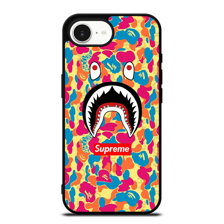SUPREME BAPE CAMO COLOR FULL iPhone 16e Case Cover