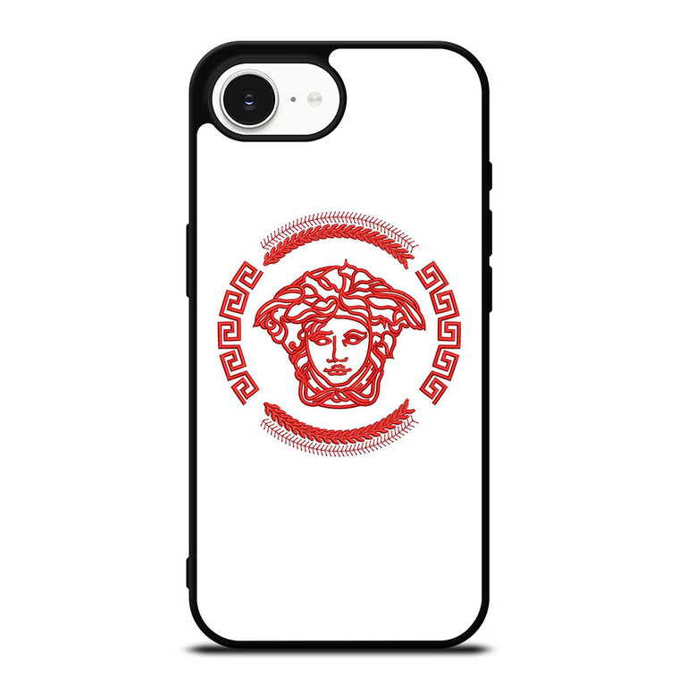 VERSACE LOGO RED EMBROIDERY ICON iPhone 16e Case Cover VERSACE LOGO RED EMBROIDERY ICON iPhone 16e Case Cover