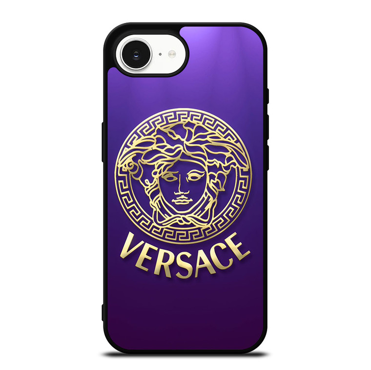 VERSACE SILVER VIOLET LOGO iPhone 16e Case Cover VERSACE SILVER VIOLET LOGO iPhone 16e Case Cover