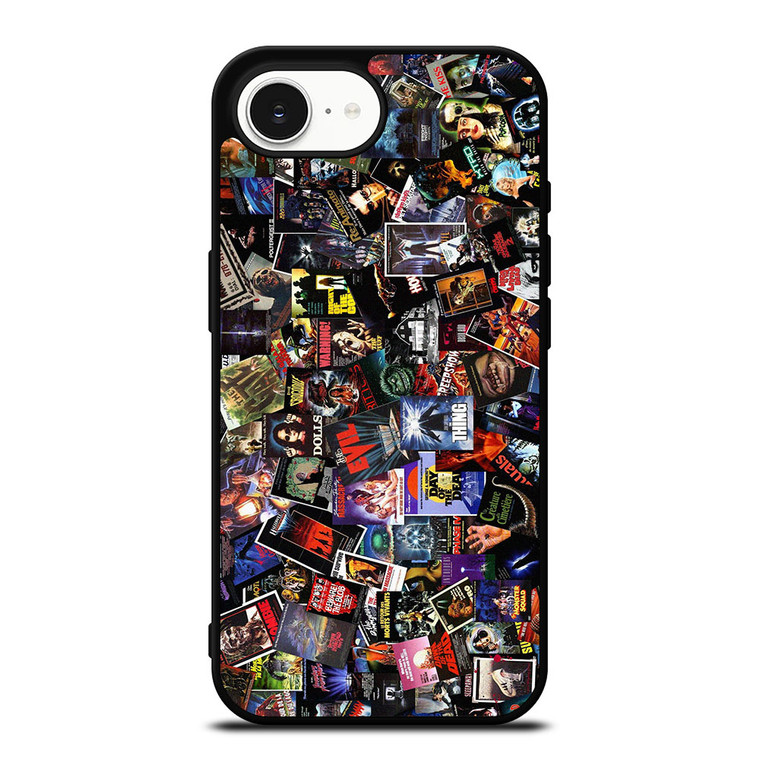 VHS CASSETTE TAPE HORROR MOVIES COLLECTION iPhone 16e Case Cover