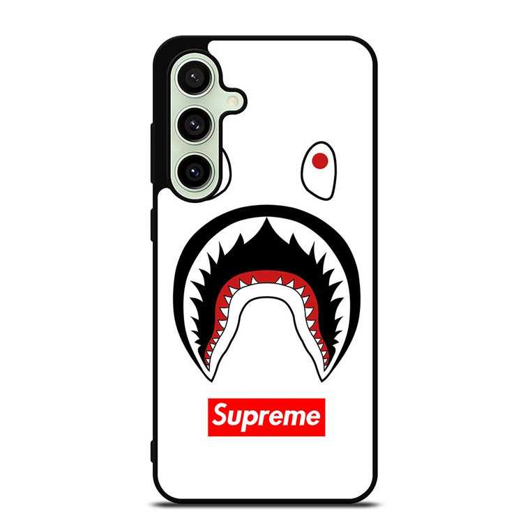 BAPE CAMO SHARK SUPREME WHITE Samsung Galaxy S24 FE Case Cover